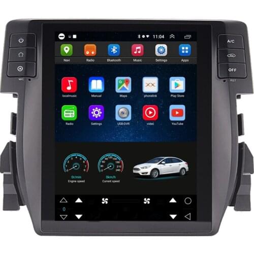 10.4" 8 core android 10 tesla style car radio auto stereo for Honda civic 2016 2017-2020 navigation GPS DVD Multimedia Player
