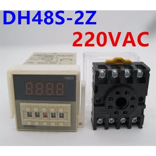 Free Shipping DH48S-2Z 0.01s-99H99M Programmable Time Timer Relay Switch On Delay SPDT 2 Groups Contacts 8 Pins 220VAC