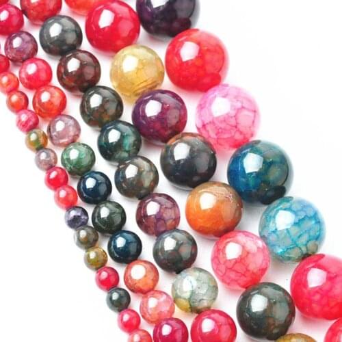 4 6 8 10 12mm Natural Agate Stone Space Loose Beads DIY Bracelet Necklace New Charming Jewelry Making Wholesale