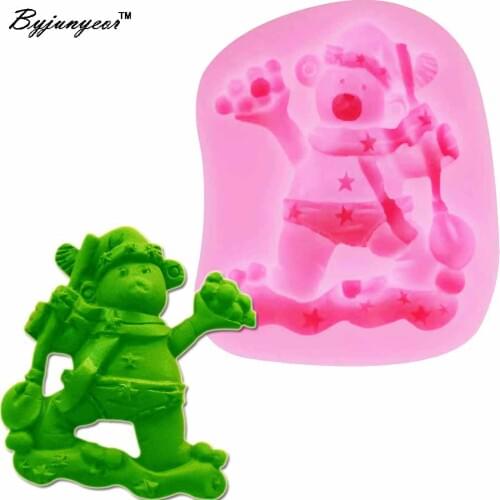 Byjunyeor Epoxy UV ResinChristmas Snowman Silicone Mold for Fondant Sugar Jello Jelly Ice Non-Stick Decorating Tools Moulds M833