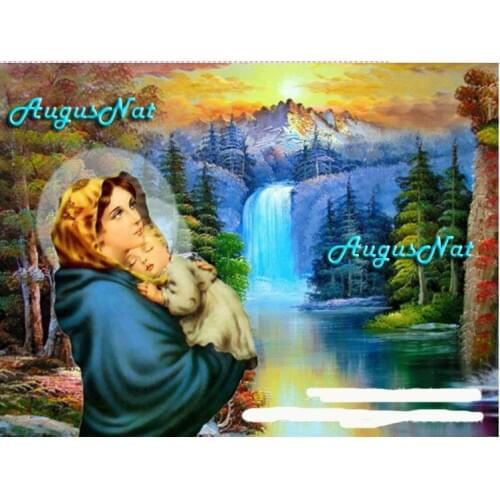 Virgin mary diamond painting full square drill waterfall diamond dots wall decor landscape wall art diamond drawing diy gift