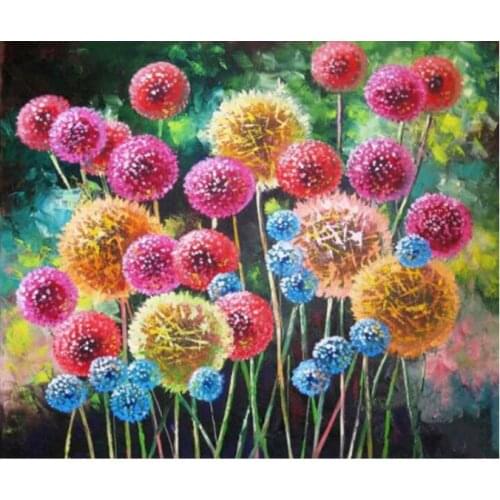 Diy flowers diamond mosaic dandelion embroidery painting by numbers rhinestone wall sticker decor dimond drawing art needlework