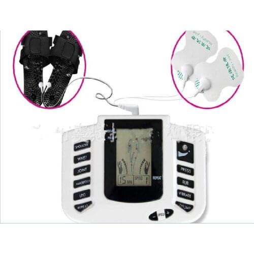 Hot new Electrical Stimulator Full Body Relax Muscle Therapy Massager,Pulse tens Acupuncture with therapy slipper+ 4pads