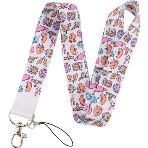 ER1081 Human Organs Heart Medical Lanyards For Keys ID Card Gym Phone Straps USB Badge Holder DIY Hang Rope Lariat Lanyard