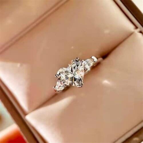 Classic Exquisite Heart-shaped Zircon Wedding Ring For Women Party Engagement Famale Rings Jewelry Fashion Hand Accessories