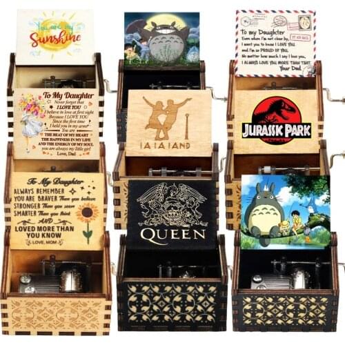 Christmas Halloween Music Box Pumpkin Hand Crank Wooden Music Box All Saints' Day Decorations Birthday Merry Christmas New Year