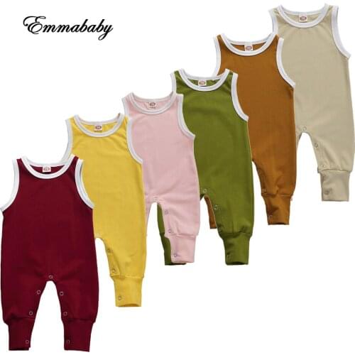 NEW 2020 Newborn Baby Boy Girl Sleeveless Romper Jumpsuit Bodysuit One-Pieces Clothes