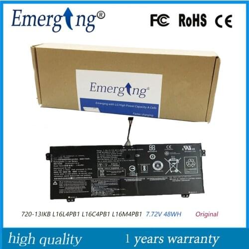 7.72V 48WH New Original Laptop Battery for Lenovo YOGA 720-13IKB L16L4PB1 L16C4PB1 L16M4PB1
