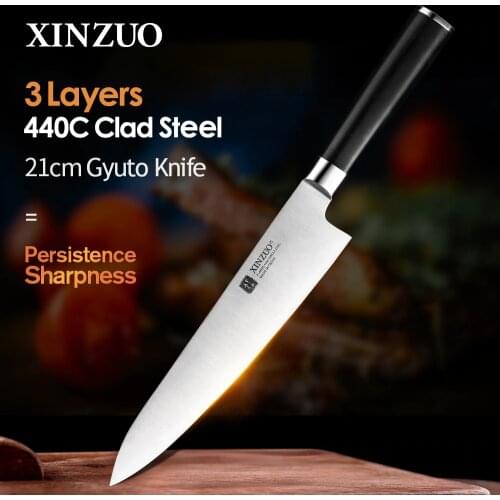 XINZUO 210/270mm Chef Knife 3 Layers 440C Forged Stainless Steel Kitchen Knives New Arrival Cooking Accessory Tools G10 Handle