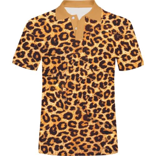 OGKB EU/US Size Polo Shirts Hombre New Short Animal 3D Print Leopard Polo Shirt Streetwear Plus Size Man Clothing 6XL