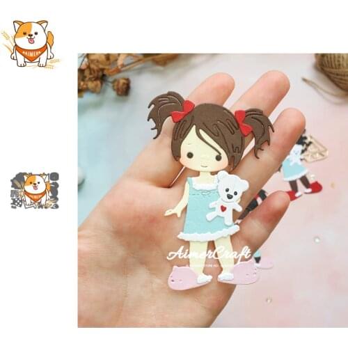 Pajamas Girl Metal Cutting Dies Scrapbooking Stencil DIY Decorative Embossing Craft Die Cuts Card Making New Dies For 2020