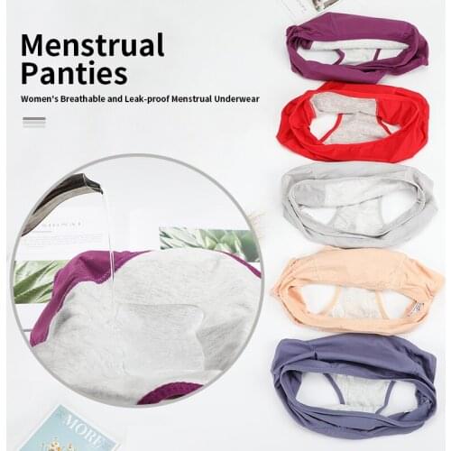 Plus Size Leak Proof Menstrual Period Panties Women Underwear Fiber High Waist Physiological PantsFour-Layer Organic Cotton Wide