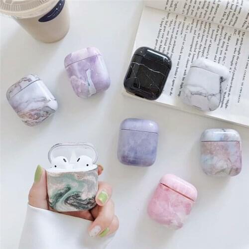 Luxury Marble Case For Original Apple Airpods 1 2 Case Hard PC Cover For Airpods Case Cover For Air pods 2 Airpod Etui Cover