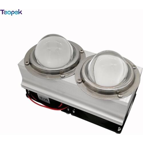100W-200w High Power LED Aluminium Heat Sink Cooling Fan with fans 44/57/66mm Lens Set Led Cooling System