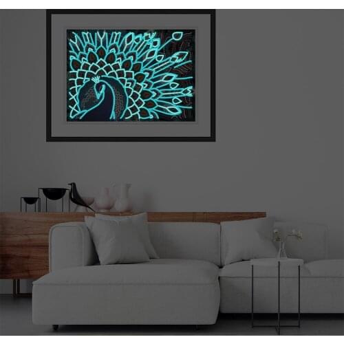 Luminous 5D Diamond Painting Girls Dream Kits for Adults Kids Glow in The Dark Beads Diamond Art Painting Pictures Home Decor