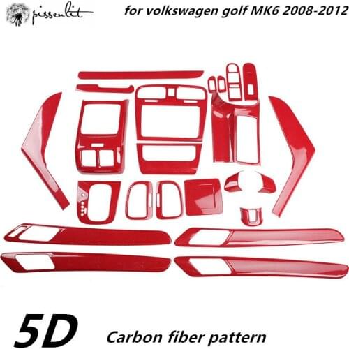 Carbon Fiber Grain Inside Decoration Outlet Cover Door Handle Car stickers ABS for Volkswagen Golf 6 MK6 2009-2013 Accessories