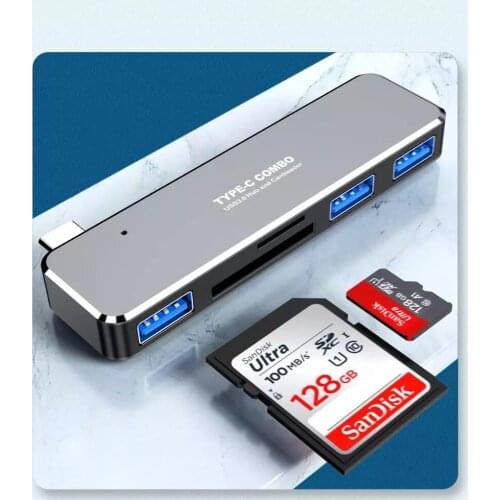 HW-TC25 USB Type-C Hub To USB SD TF CARD Adapter Thunderbolt 3 USB C Hub with Hub 3.0 TF SD Reader Slot PD for MacBook Pro/Air/H