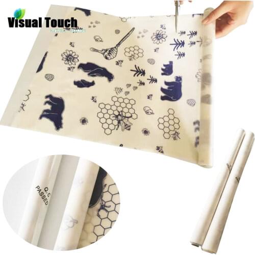 Visual Touch 100x33cm Roll Beeswax Food Wrap Reusable Zero Waste Eco-Friendly Sustainable Seal Storage Snack Wraps
