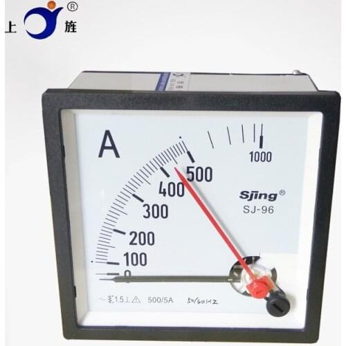 1Pcs SJ96 AC Double needle 500A/5A Measuring Range Panel Mounting Ammeter Ampere Meter CP-96