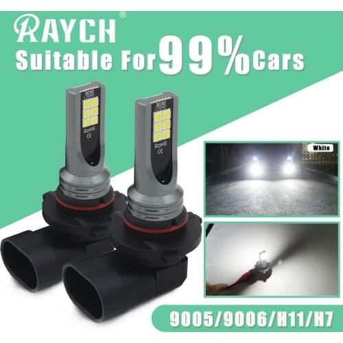 2Pcs HB3 9005 LED Fog Lamp For Car White 12v 24v Diode LED Fog Light For Car H7 LED CanBus H11 No Error