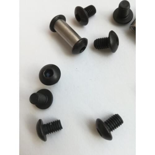 21.5mm x 5mm (black) Stainless steel Knife Handle Mushroom Chicago black Screws Suitable for 5mm hole