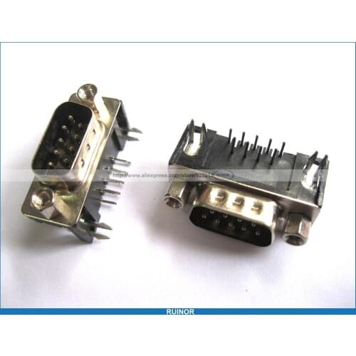 30 Pcs D Sub 9 Pin Male Connector with Right Angle