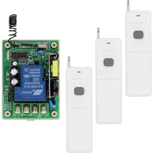 3000m AC 85V-265V 110V 220V 30A 1 Channel 1CH RF Wireless Remote Control Switch System Receiver + Transmitter, 315 433 MHz