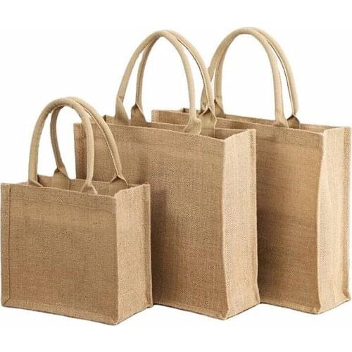 5 pieces Manufacturers Spot Advertising Promotion Linen Bag Shopping Bag Custom Printing Portable Jute Bag