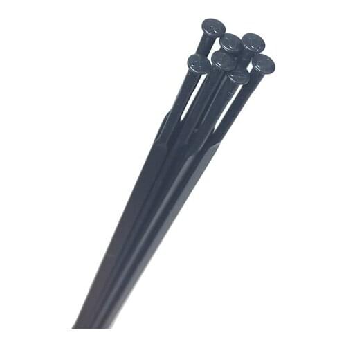 53 Pieces Pillar PSR Aero 1432 Spokes Black Straight Pull Or J-Bend Head Bladed Flat Gauge 14 With Free Brass Nipples