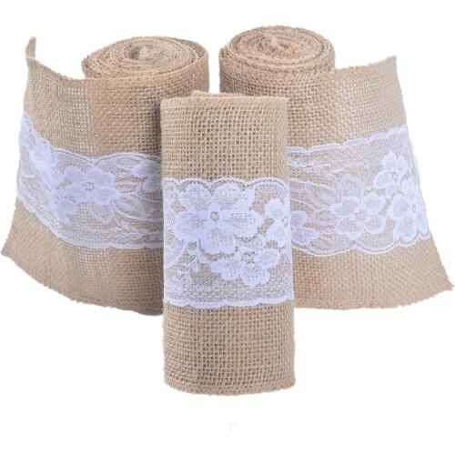6x94 inch Burlap Chair Bow 15x240cm Sashes Burlap Ribbon Table Decoration for Party Wedding Banquet Dinner Decor Chair Cover