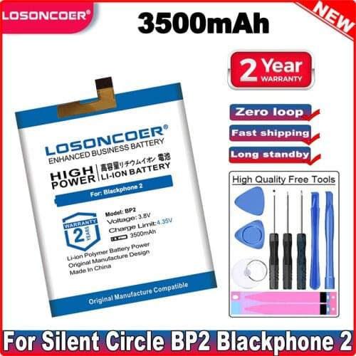 LOSONCOER BP2 Battery 3500mAh for Silent Circle Bp2 Blackphone 2 Mobile Phone Batteries +Free tools+Sticker
