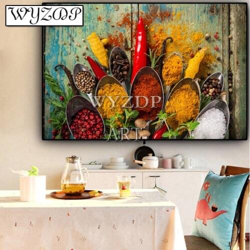 5D Diamond painting Ingredients Picture Full Square/Round Diamond Embroidery Mosaic Cross stitch Gift Home decor WYZ2020826