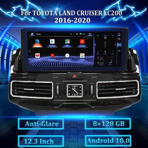 Anti-Glare Android 10.0 Car Radio For TOYOTA LAND CRUISER 200 LC200 2016 2017 2018 2019 2020 GPS Navigation Multimedia Player
