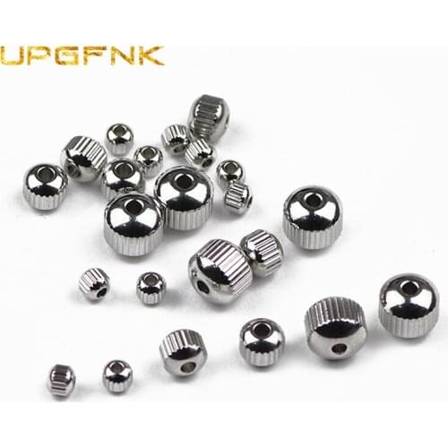 Stripe Stainless steel Spacer beads Round Metal ball Loose Beads for Jewelry making DIY Charm bracelet accessories 3/4/6/8MM