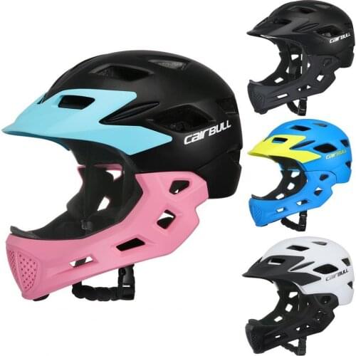 Cairbull-47 Children Bicycle Cycling Helmet with Chin Guard Anti-impact Skating Safety Helmet Ultralight Kids Bike Helmet