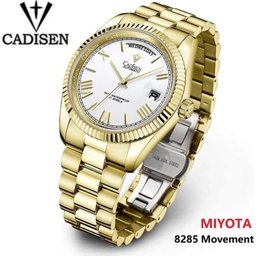 CADISEN Top Brand Luxury Mens watches Stainless Steel limited men mechanical wristwatches sapphire automatic Waterproof watch
