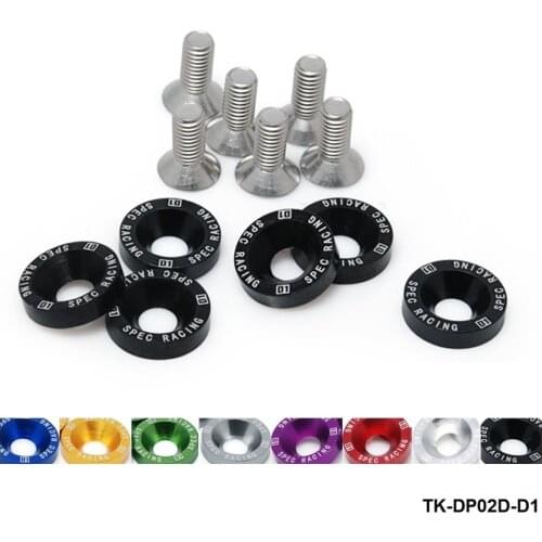 D1 Spec jdm Aluminum 6PCS/SET M8x20 Hood Fender Engine Bolt Washer Screws Bay Bumper For all car TK-DP02D-D1