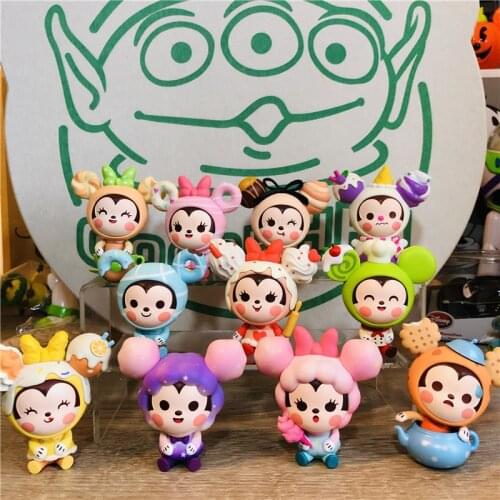 Disney Mickey Mouse and Minnie Mouse Dessert Series Action Figure Toys Collection Room Cake Decoration Cute Gift for Kids