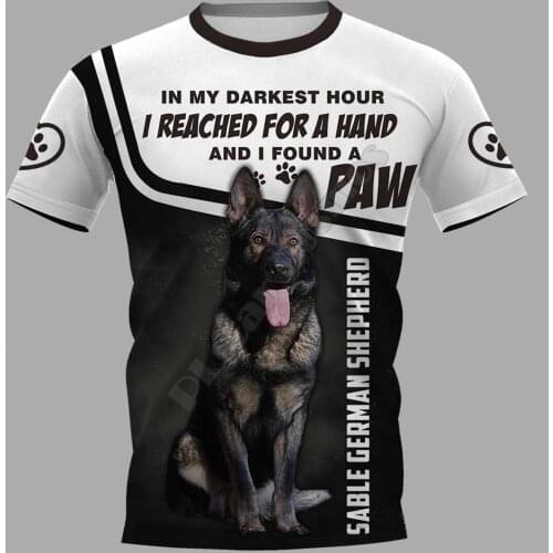 PLstar Cosmos Sable German Shepherd 3D Printed t-shirt Harajuku Streetwear T shirts Funny Animal Men For Women Short Sleeve