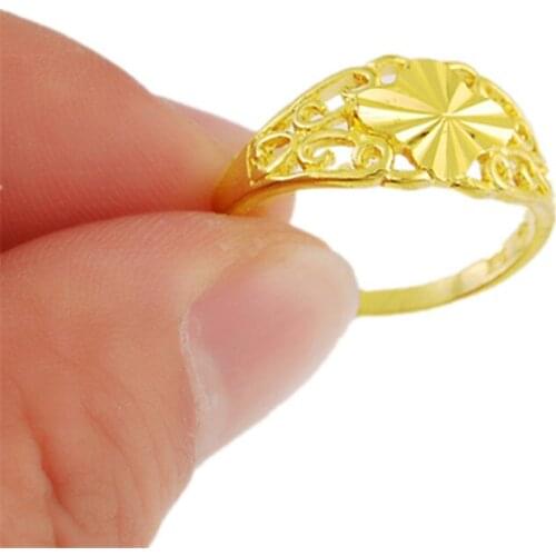Hot New Fashion Gold Filled Rings For Womens Gold Color Jewelry Party Gift High Quality Jewellery Rings Bague R008