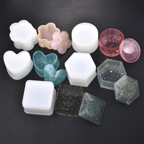 Heart Hexagon Storage Box Silicone Mold Resin Molds For Jewelry Making Tools DIY Crystal Epoxy UV Gift Box
