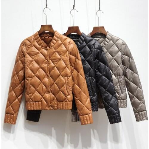 Ultra Light White Duck Down Jackets Autumn Winter Women Plus Size 3XL O Neck Coat Slim Short Warm Down Coats