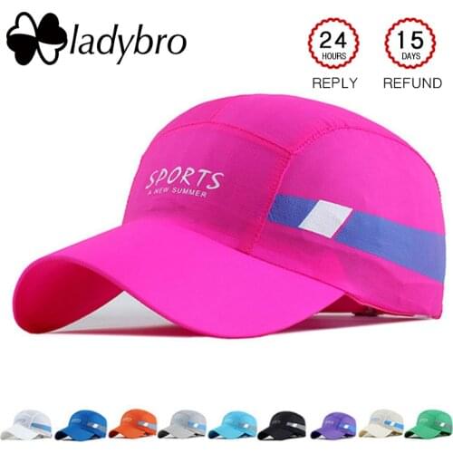 Ladybro Quick Dry Sport Cap Women Baseball Cap Men Fishing Cap Outdoor Letter Visor Cap Summer Foldable Hat Female Bone Male