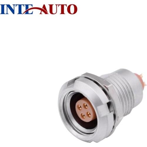 M9 size solder automotive receptacle 4 pins circular connector compatible with quick locking connector EZCG.0B.304