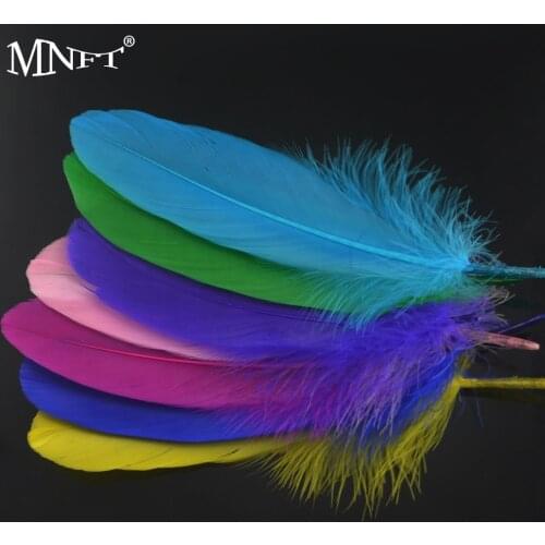 MNFT 20PCS/Lot Mixed Color Goose Feather DIY Fishing Fly Tying Material Fly Wings Tail Making Dry Wet Fly Tying Material