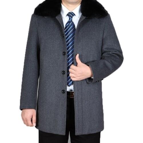 Mens Coat Plus Size 3XL 4XL 50% Off Men' s Woolen Winter Wool Coats & Jackets Overcoat Brand Clothing