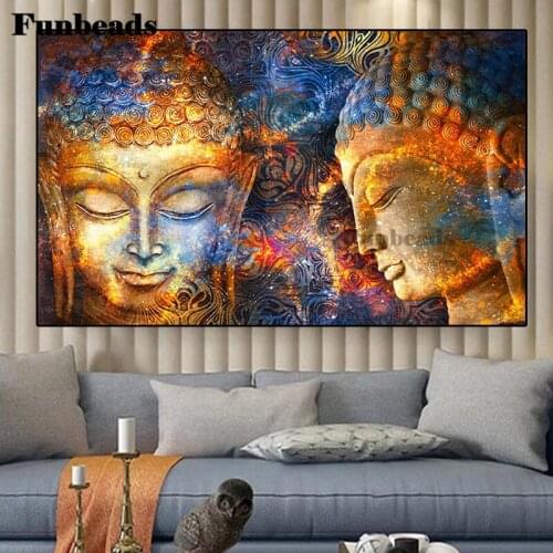 Painted Buddha statue diamond embroidery Round drill 5d cross stitch Diamond mosaic Buddhist Mood Square 3d Diamond paint FF5588