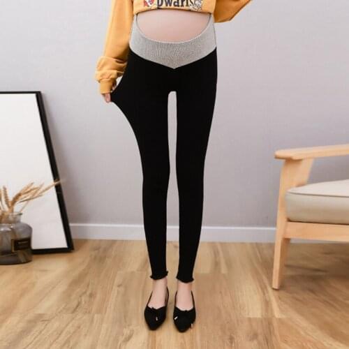 New maternity pants cotton low waist leggings autumn and winter Korea wear wild pregnant women feet stomach lift pants