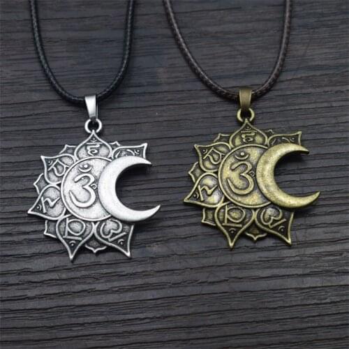 Om Religious Lotus Mandala pendant Necklace Tibet Spiritual Jewelry