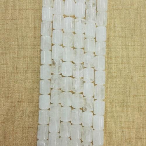 Wholesale fashion natural white crystal cylinder stone Beads tube beads 14mm*10mm 50pcs for jewelry accessories